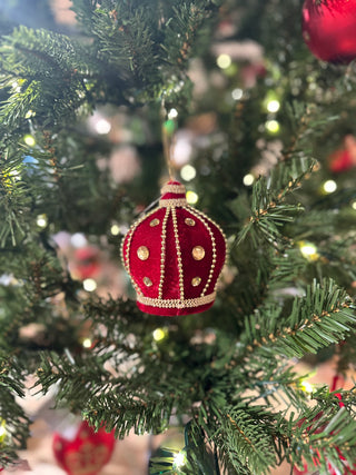 Christmas red & gold crown decoration