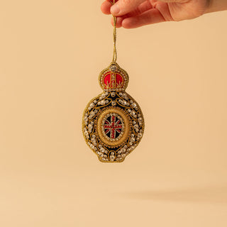 Sandringham Navy Jewel Brooch with Crystal Union Jack Decoration
