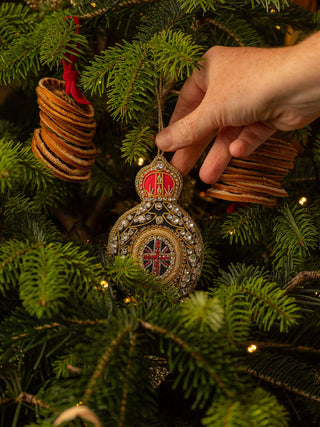 Sandringham Navy Jewel Brooch with Crystal Union Jack Decoration