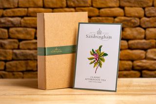 Sandringham Royal Estate Classic Afternoon Tea Gift Voucher with a gift box.